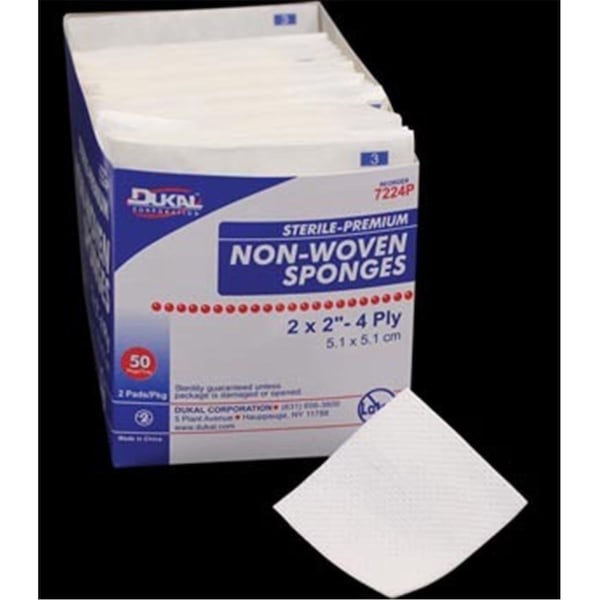 Dukal Sterile- Premium Sponge- 3 in. x 3 in.- 4-ply 7334P - main